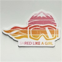Ski Like A Girl 3" Retro Sunset Sticker