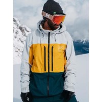 Burton Men's [ak] Swash GORE-TEX Jacket - Gray Cloud / Golden Rod / Deep Emerald