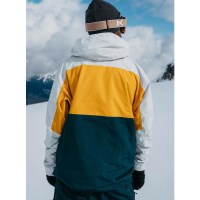 Burton Men's [ak] Swash GORE-TEX Jacket - Gray Cloud / Golden Rod / Deep Emerald