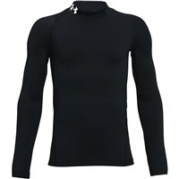 Under Armour Boy's ColdGear® Mock Long Sleeve Top - Black / White