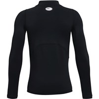 Under Armour Boy's ColdGear® Mock Long Sleeve Top - Black / White