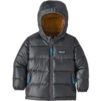 Patagonia Baby Hi-Loft Down Sweater Hoody - Youth - Forge Grey w/ Beech Brown