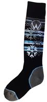 Winter's Edge Camber Medium Sock - Women's - Black with Snowflakes